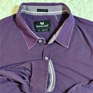 Buttercloth Men's Long Sleeve 3XL Button Up Purple